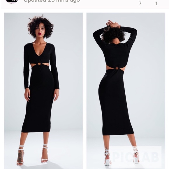 Zara Dresses & Skirts - Zara cut out ribbed midi dress